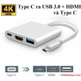 CÁP TYPE C -> USB 3.0 + HDMI + Type C 3.1 adapter